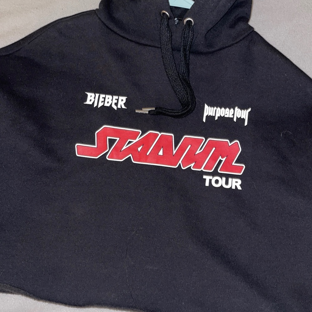 Barley Worn Justin Bieber cropped hoodie